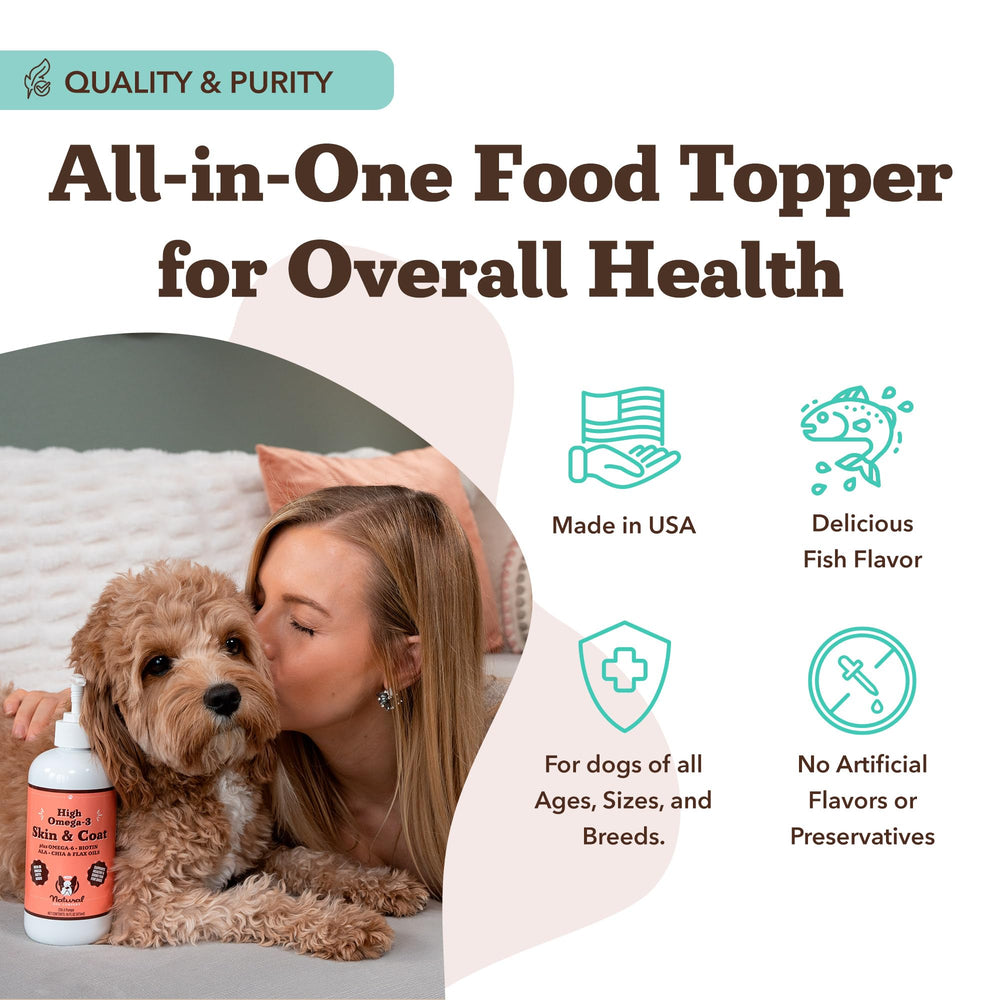 EPA and DHA rich fish oil from Natural Dog Company Skin & Coat Oil