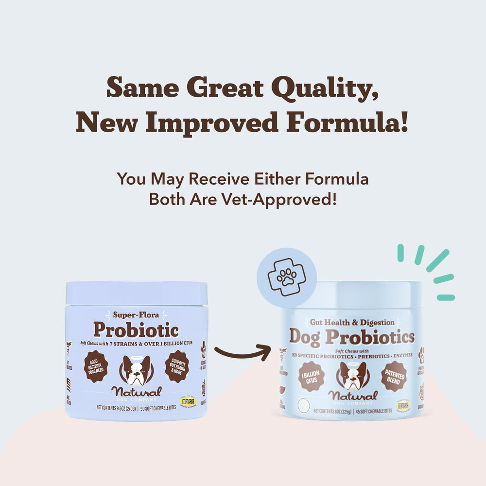 Natural Dog Company USA-made facility badge reassures safe, vet-approved production.