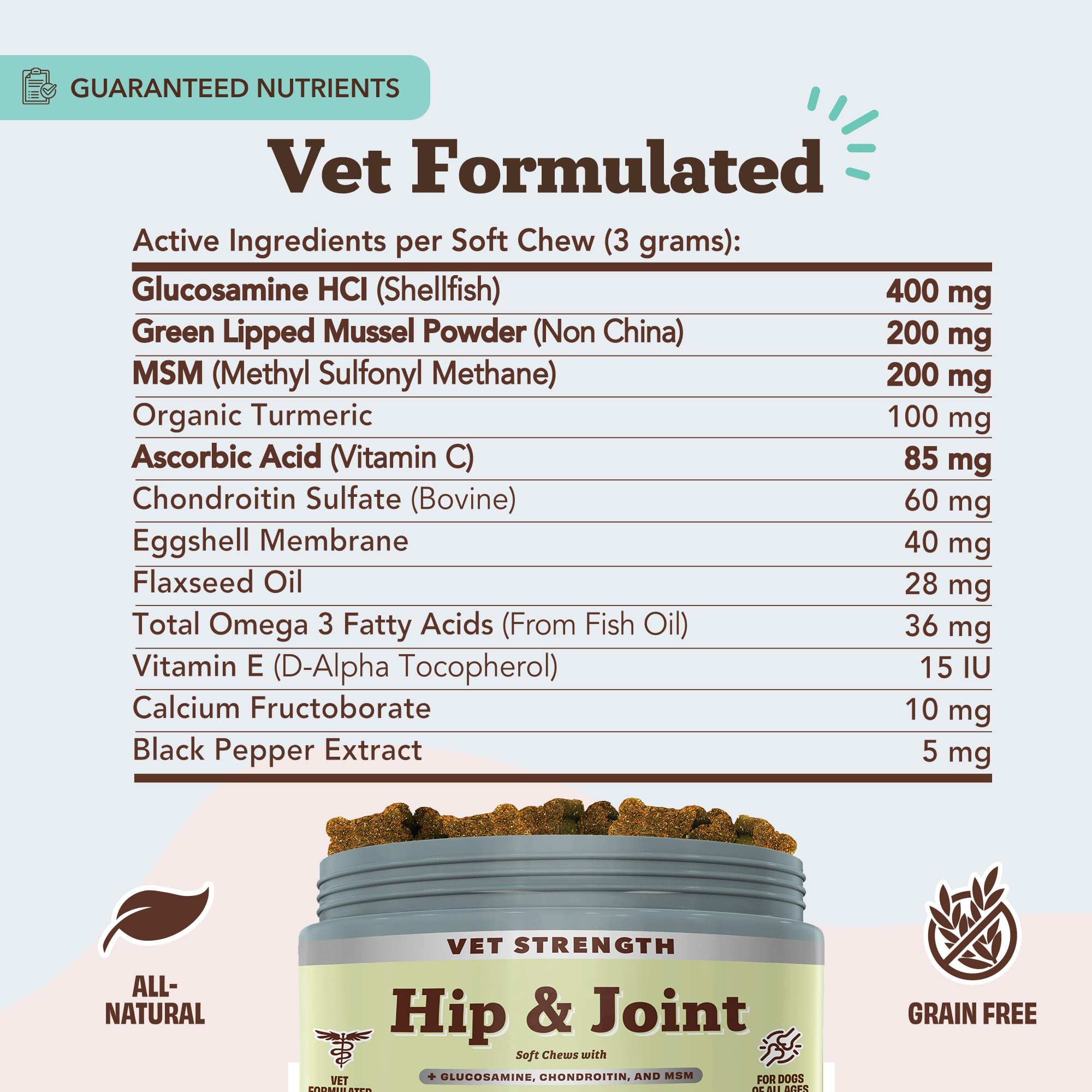 Natural Dog Company Vet Strength green-lipped mussel ingredient supports joint comfort