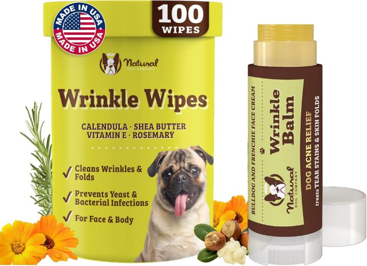 Natural Dog Company wrinle balm bundle image shows a complete facial care kit for wrinkles
