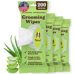 Natural Dog Company XL grooming wipes for paws, face, and ears provide gentle, quick cleanups.
