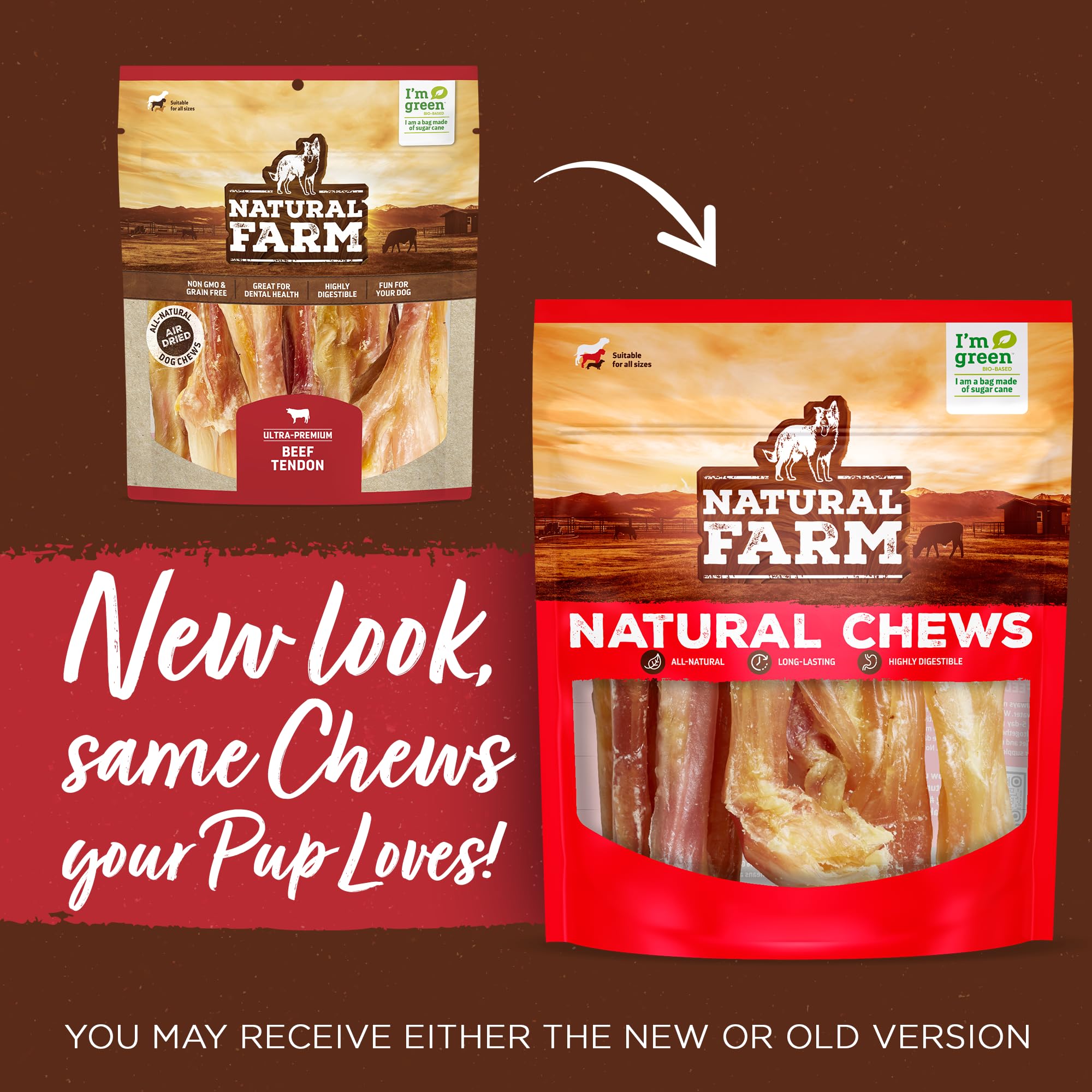 Natural Farm beef tendons—close-up chew texture for dental-care benefits.