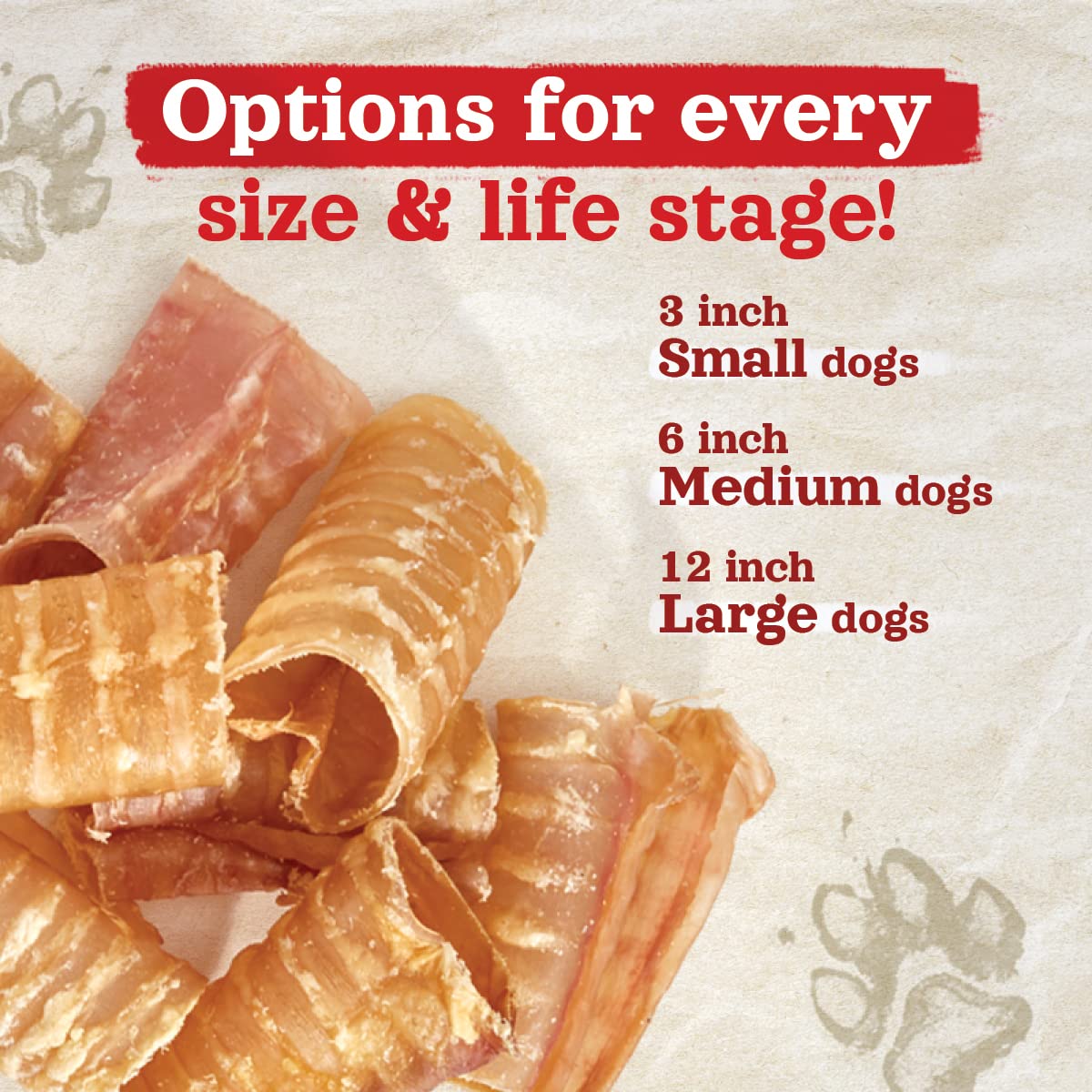 Natural Farm beef trachea close-up of chew texture supports dental engagement.