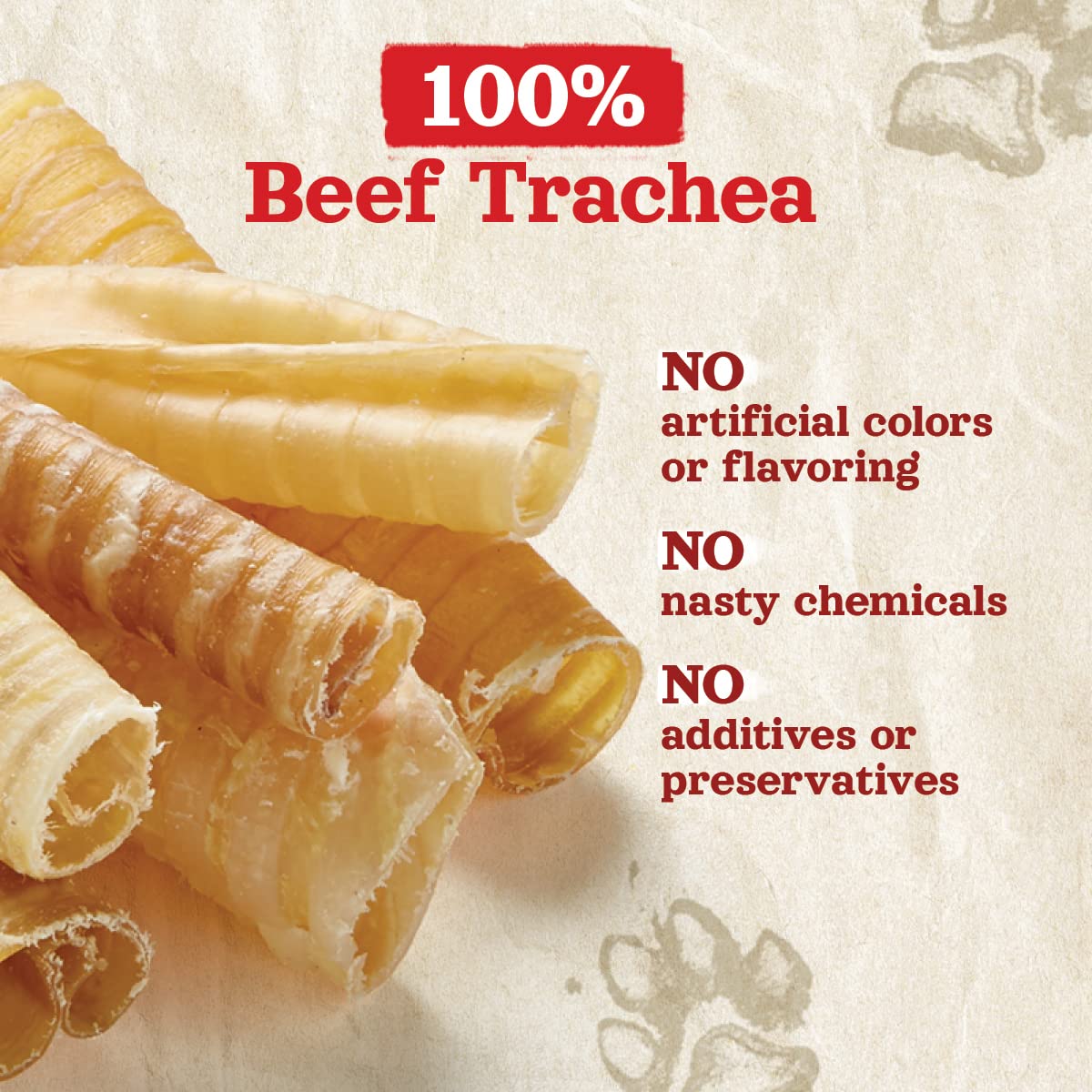 Natural Farm beef trachea dog enjoying treat illustrates enjoyable chewing.