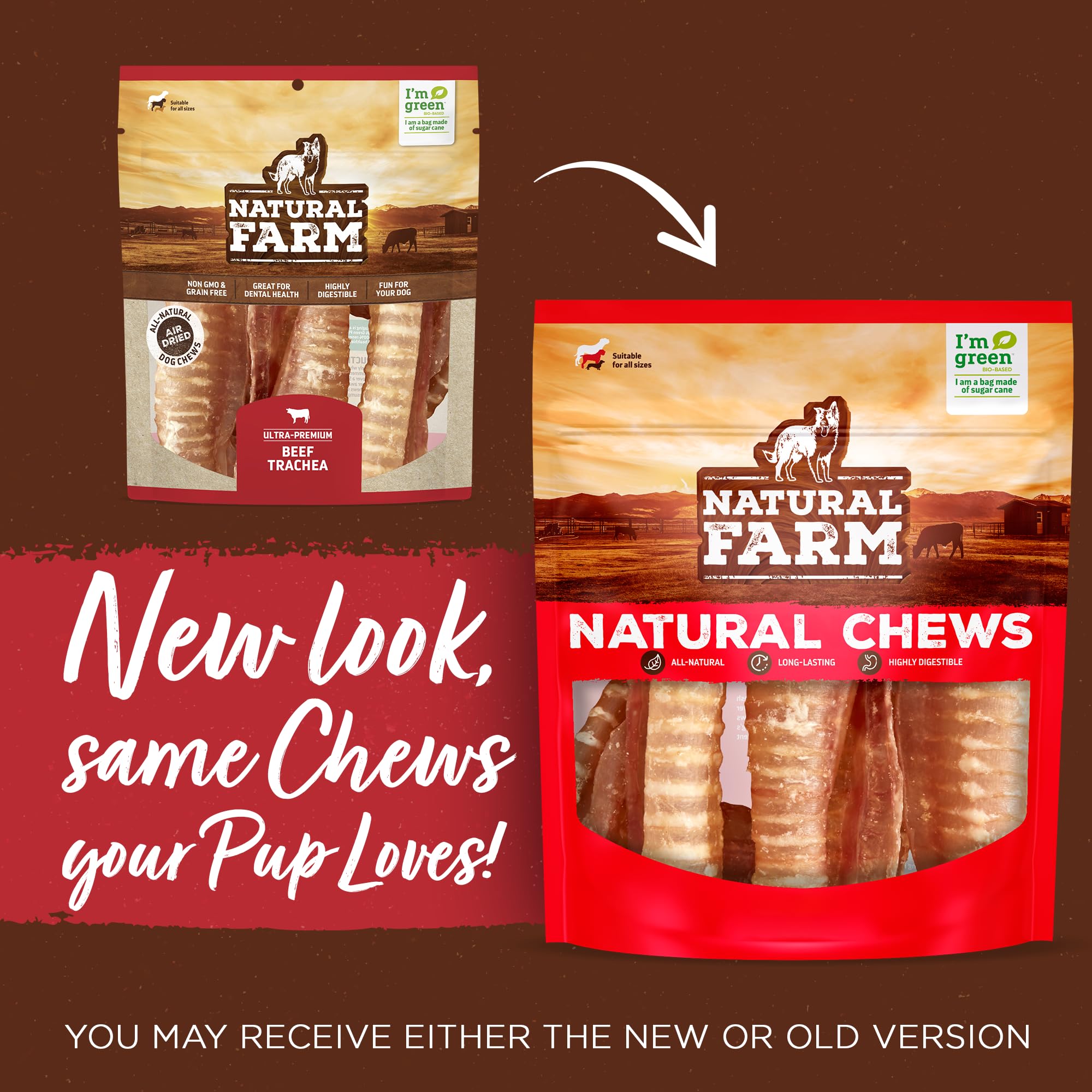 Natural Farm Beef Trachea pack 6-pack emphasizes value and long-lasting crunchy chews