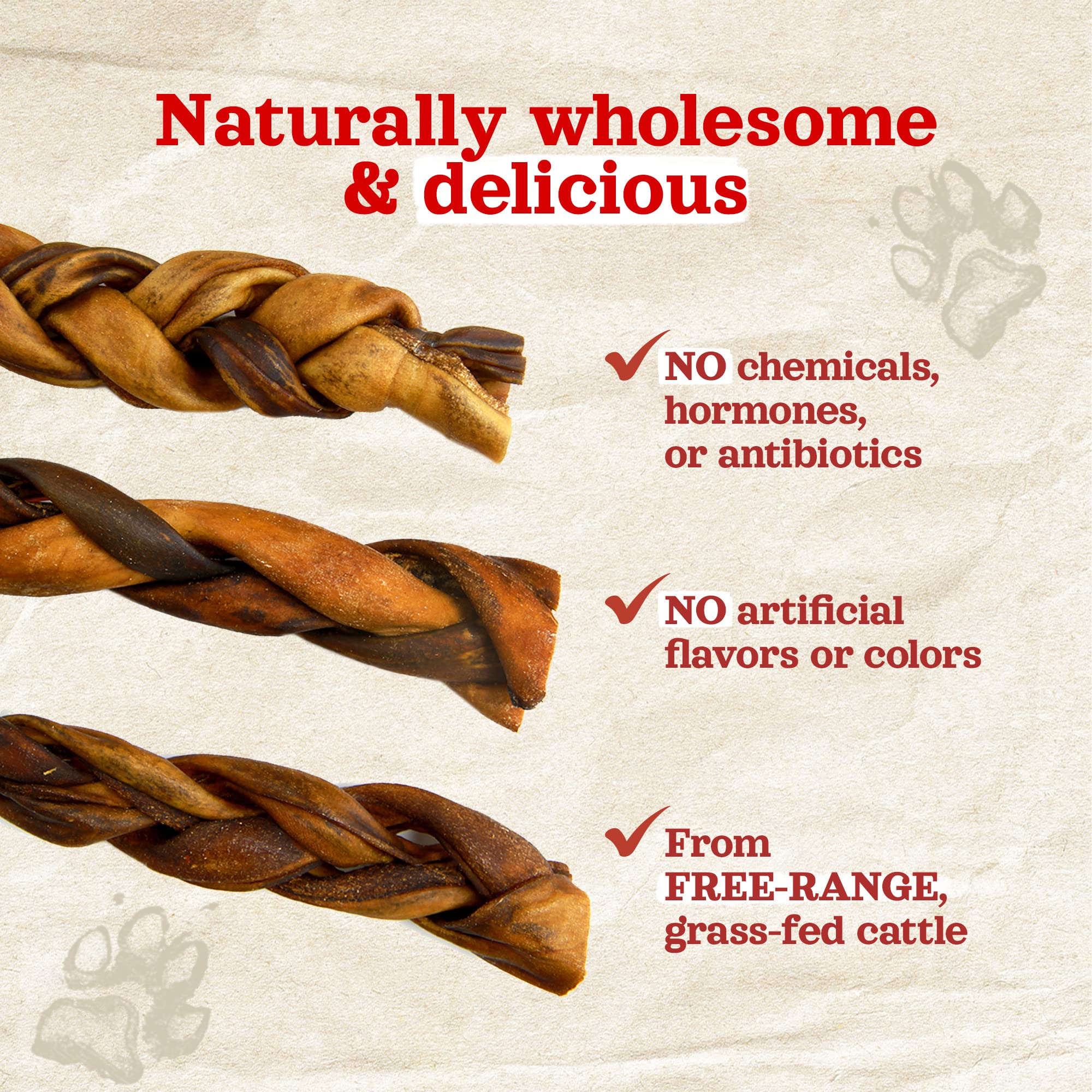 Natural Farm braided collagen chews ingredients list highlights 95% natural collagen.