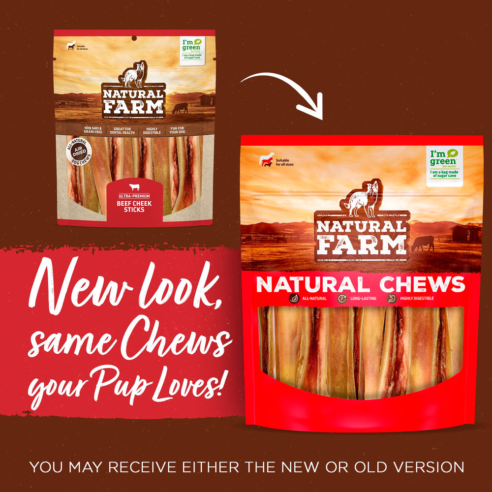 Natural Farm Bully Cheek Stick closeup-teeth-cleaning highlights natural scrubbing action