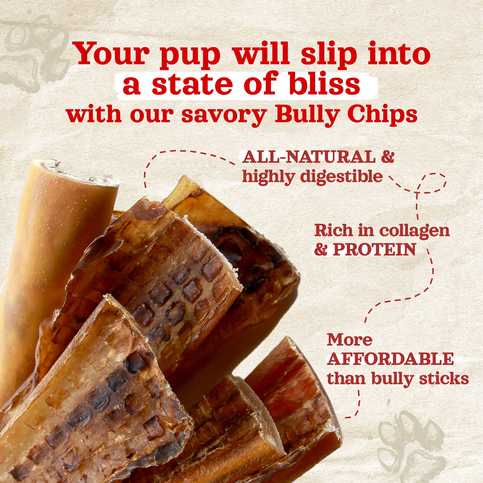 Natural Farm Bully Chips long chew shape to promote mental stimulation during home time