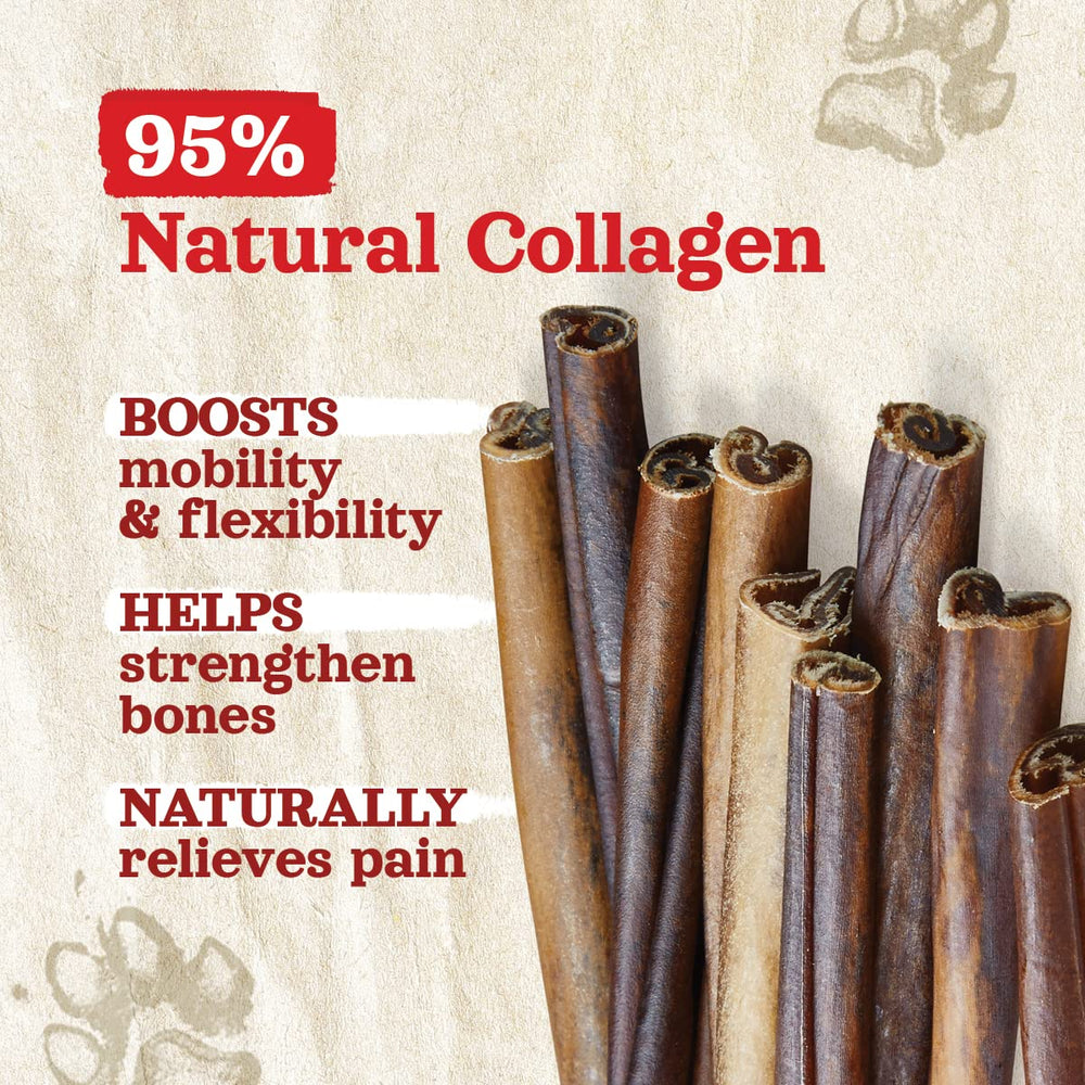 Natural Farm Collagen Chews rawhide-alternative visual showing beef skin origin and safety.
