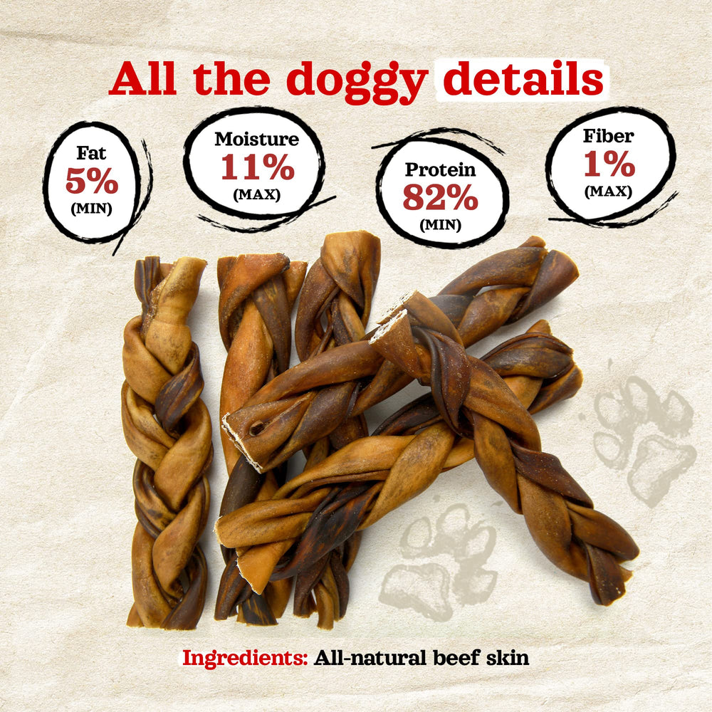 Natural Farm Collagen Sticks close-up texture emphasizing beef skin quality.