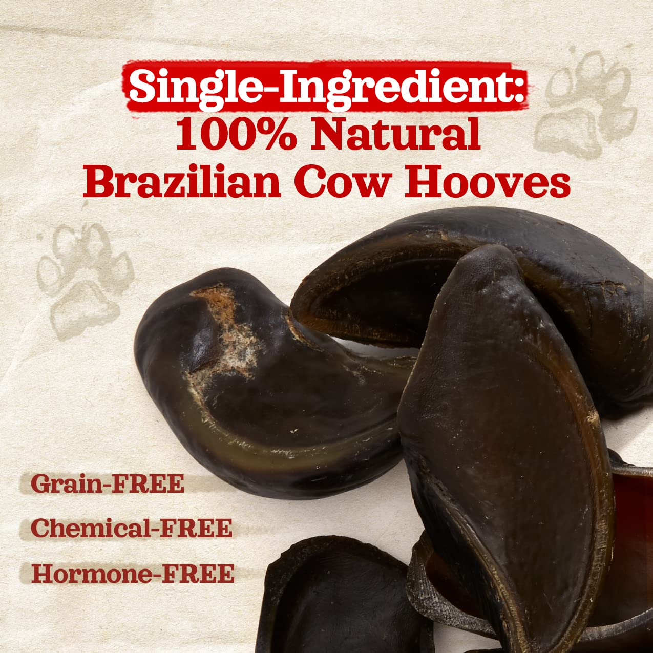 Natural Farm Cow Hooves dehydrated texture close-up emphasizes nutrient preservation.