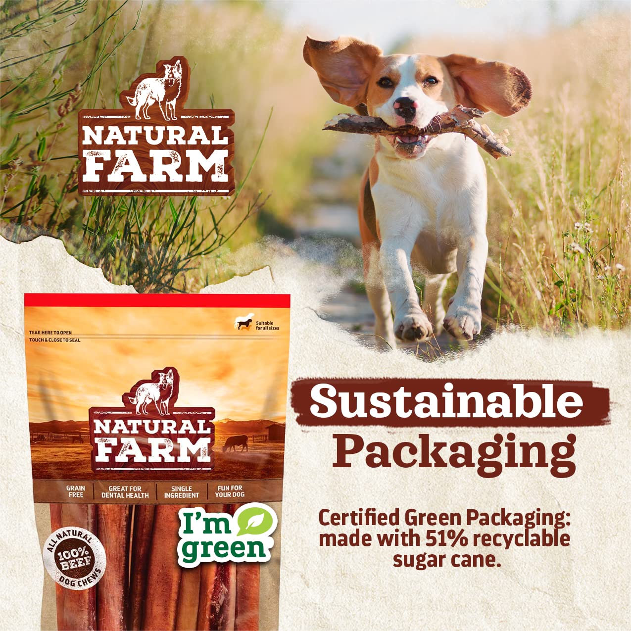 Natural Farm Cow Hooves grass-fed origin highlights natural sourcing.