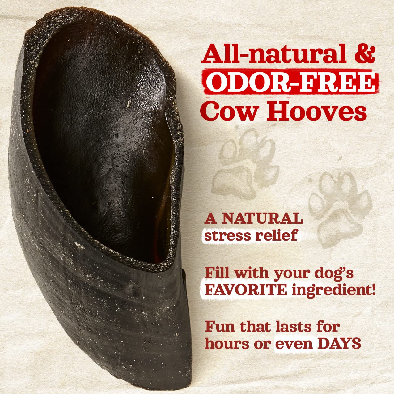 Natural Farm Cow Hooves travel-ready chew for long trips.