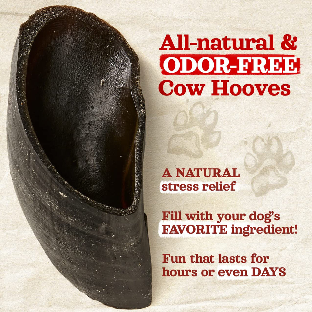 Natural Farm Cow Hooves travel-ready chew for long trips.