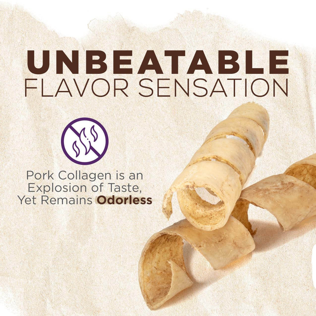 Natural Farm Curly Pork Collagen Sticks dental benefits: jaw work and breath support