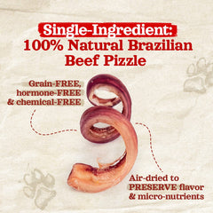 Natural Farm grass-fed beef pizzle ingredients label highlights natural sourcing