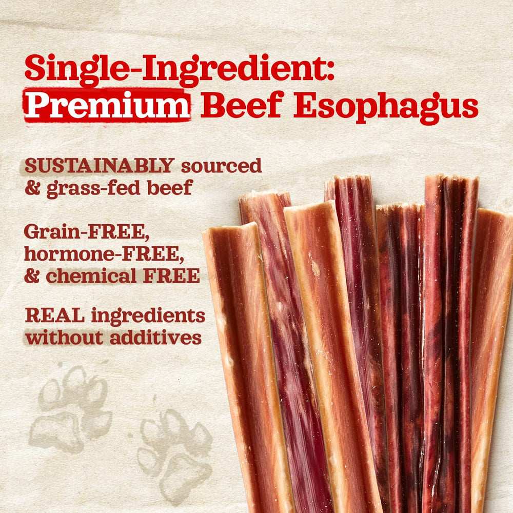 Natural Farm Gullet Sticks packaging eco-friendly; recyclable green packaging supports sustainability