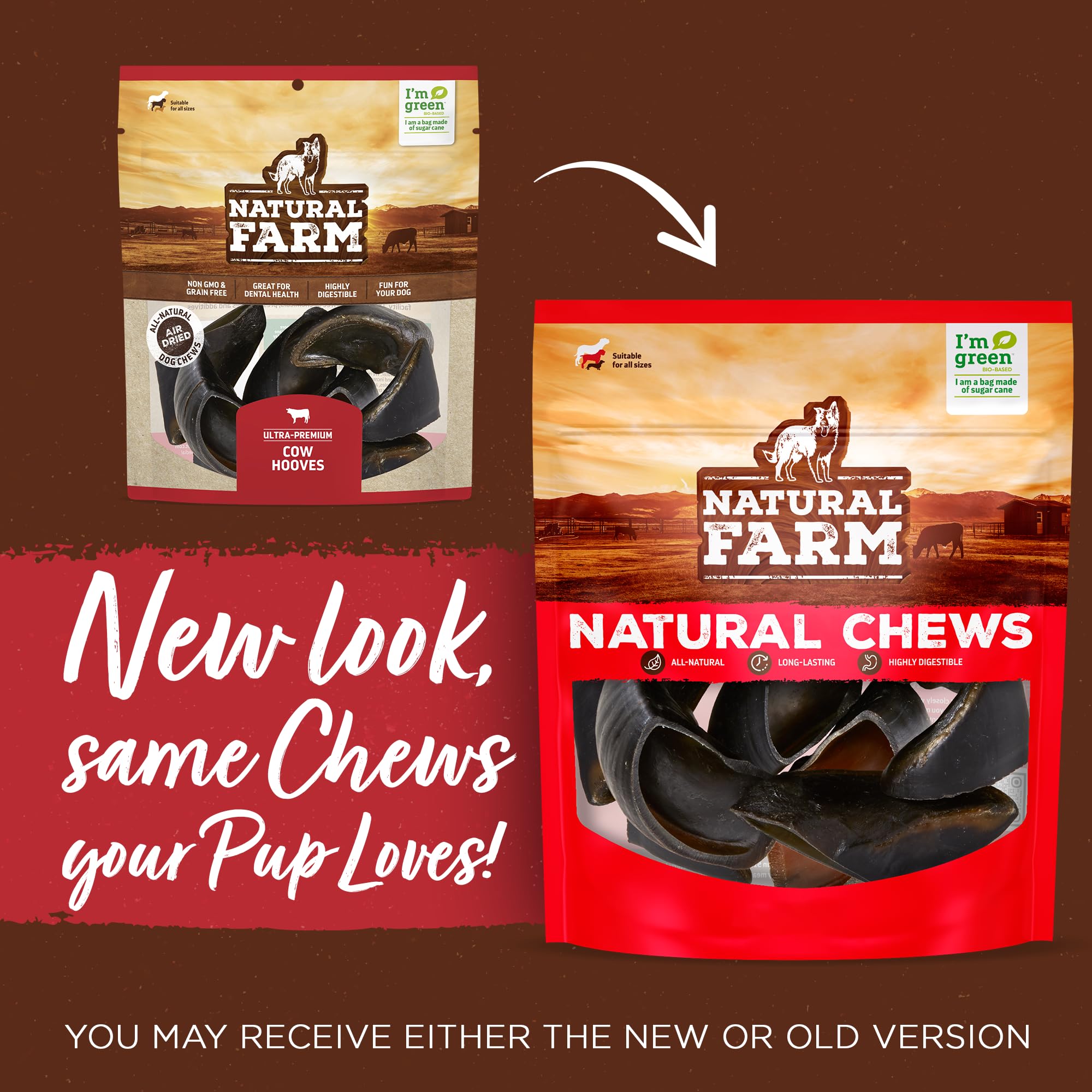 Natural Farm huesos de vaca entretenimiento prolongado para perros