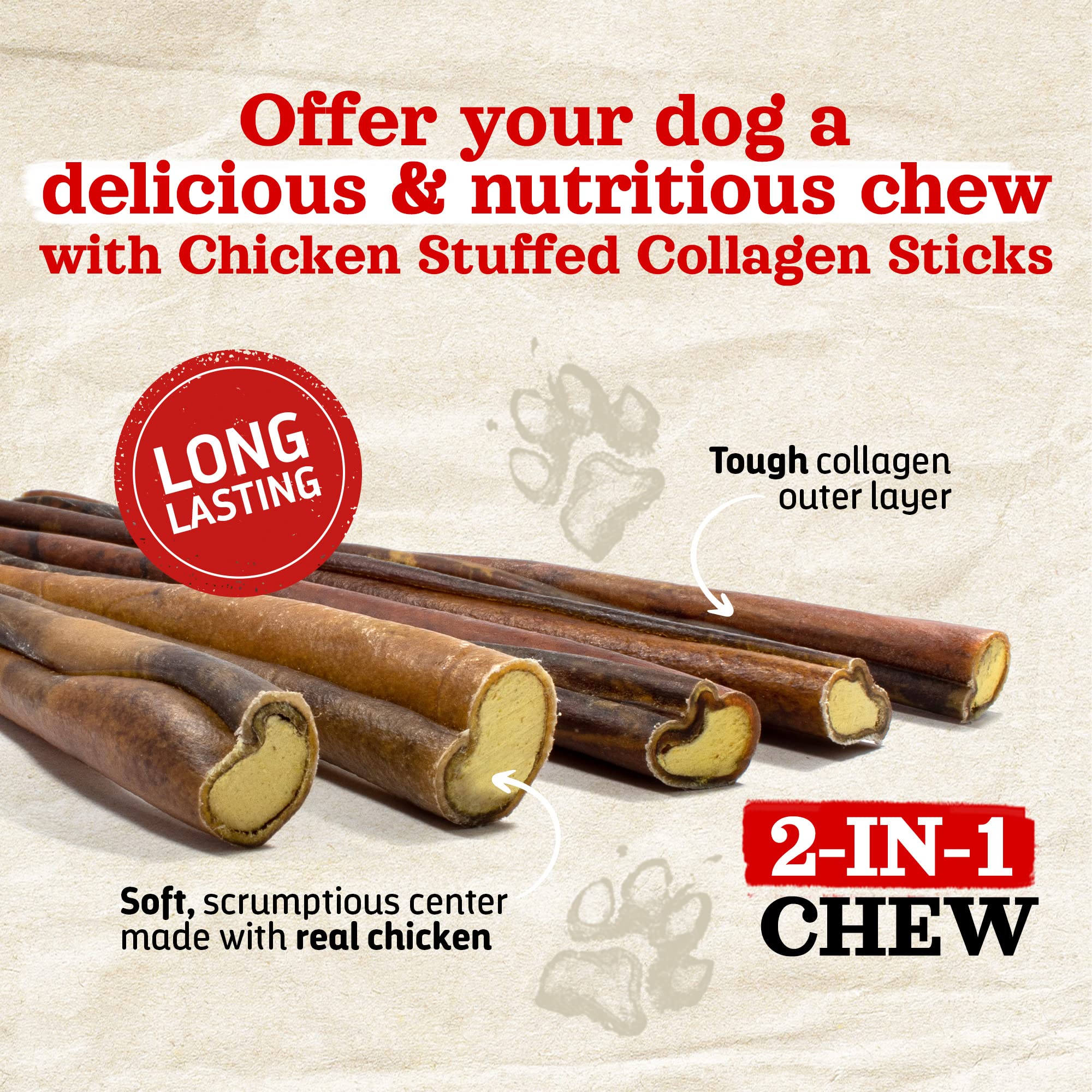 Natural Farm 12-inch collagen sticks in 5-pack for dogs of all sizes
