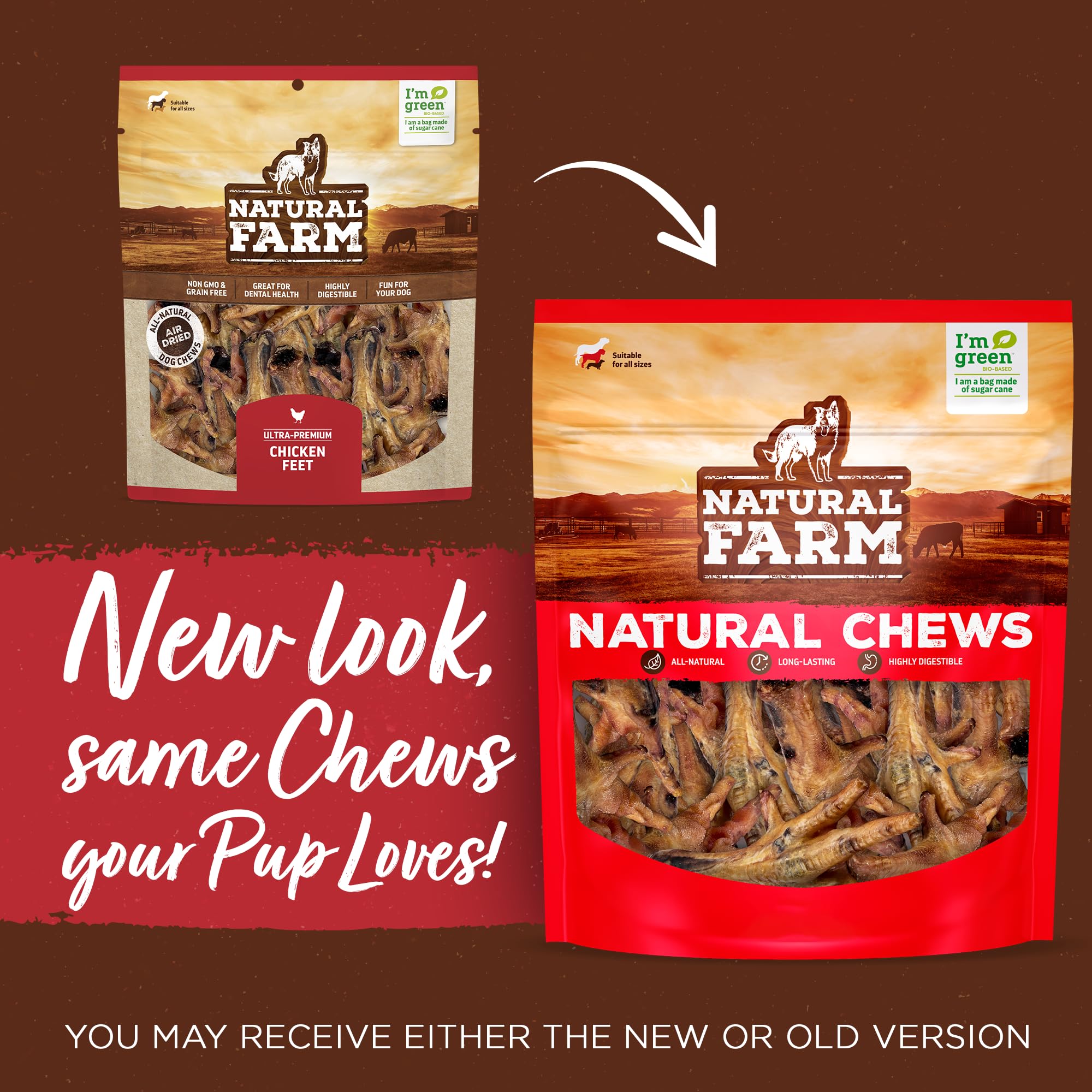 Natural Farm Nail-Free chicken feet air-dried close-up highlights crunchy texture for tasty rewards.