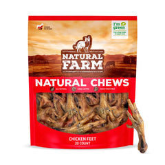Natural Farm packaging shows eco-friendly design for sustainable dog treats.