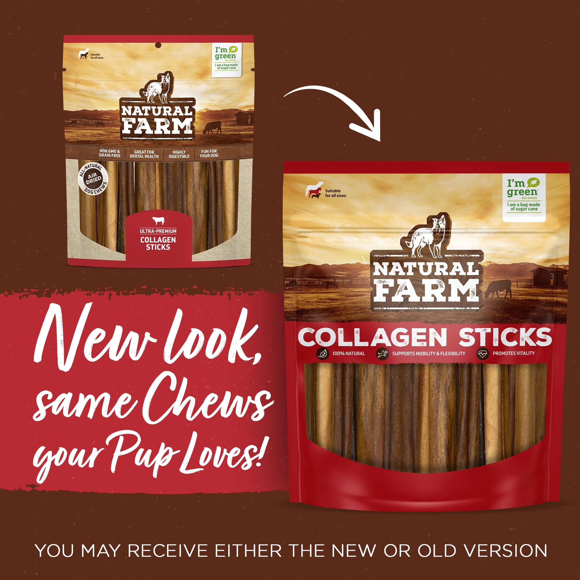 Natural Farm Odor Free Braided Collagen Chews for Dogs 12-inch stick highlight.