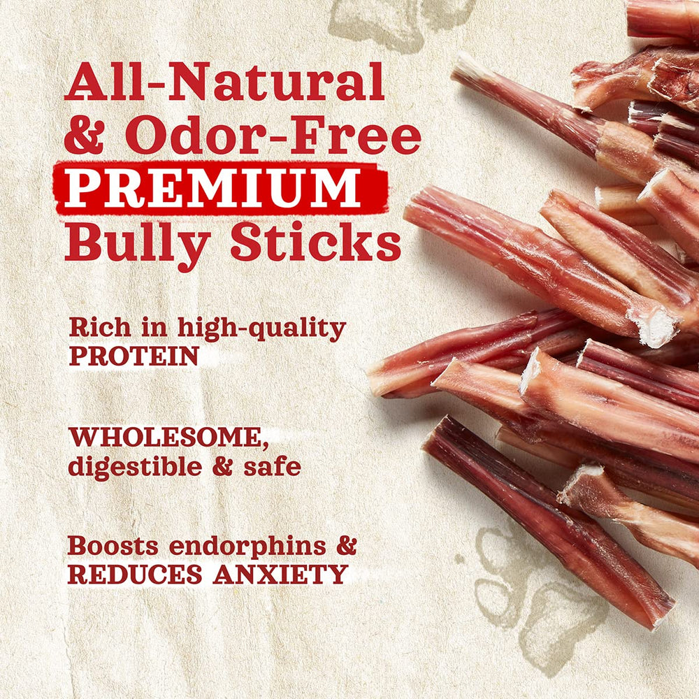 Natural Farm Odor Free Bully Sticks packaging conveys value and secure storage