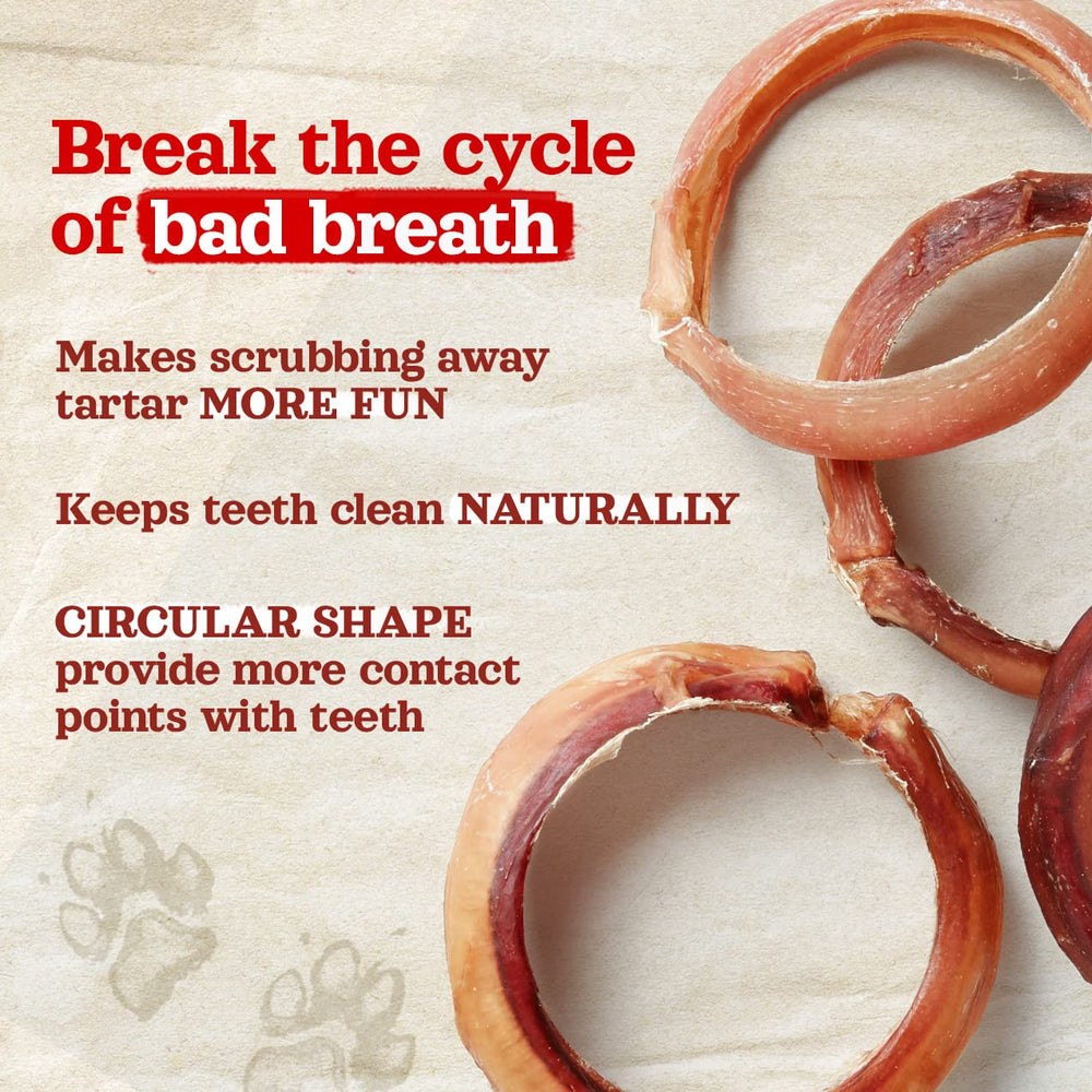 Natural Farm Odor Free Bully Sticks Ring pack ten for crate training and daily rewards.