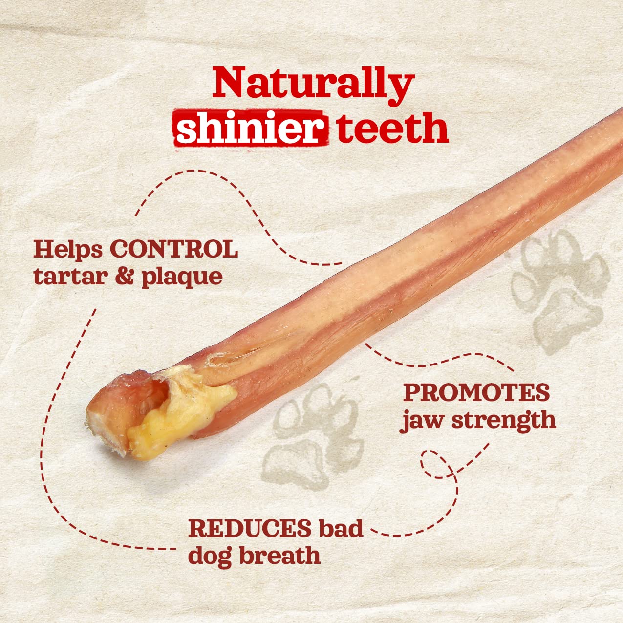 Natural Farm Odor-Free Bully Sticks highlighted for dental care potential.