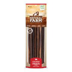 Natural Farm Peanut Butter Collagen Sticks 12in pack slows chewing and entertains dogs.