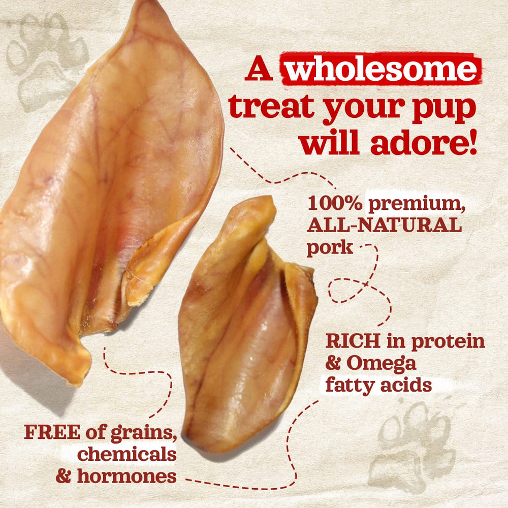 Natural Farm Pig Ears single-ingredient label emphasizes pure, additive-free chews.