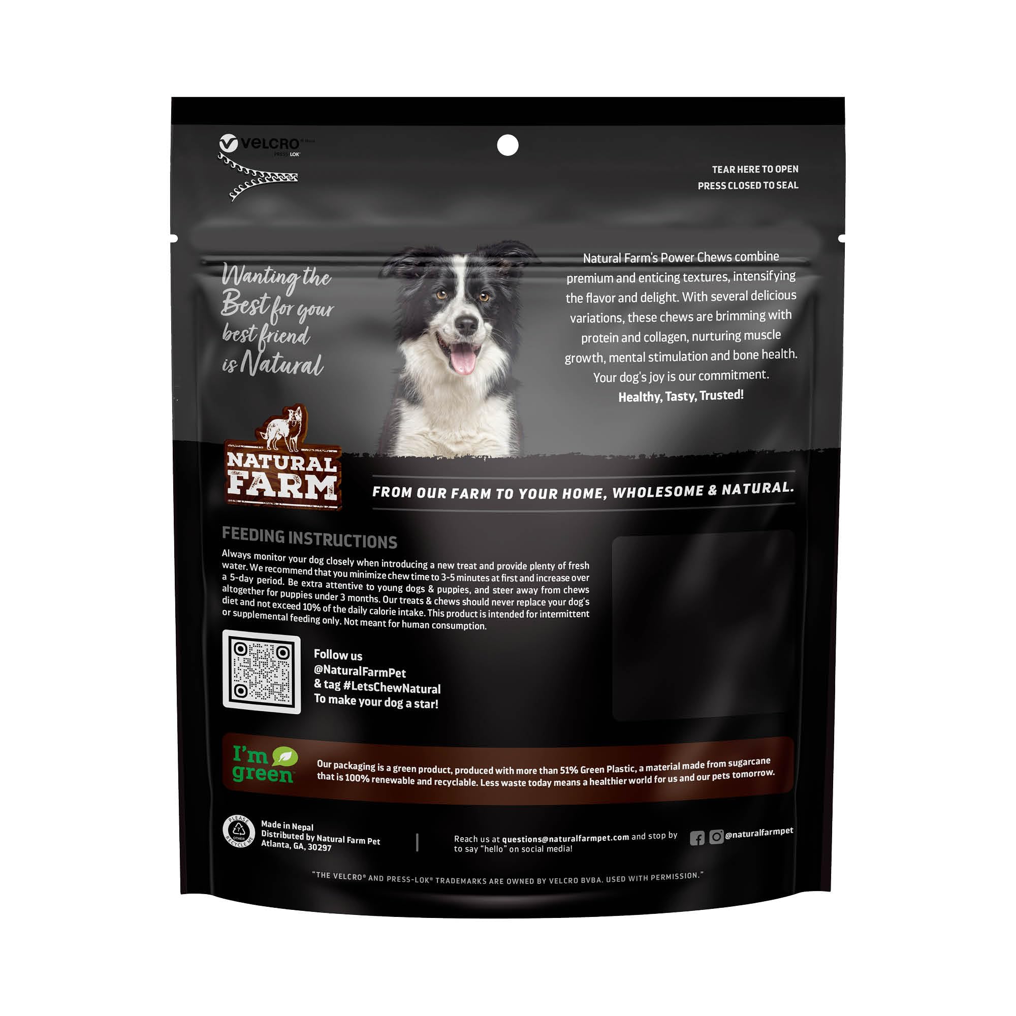 Natural Farm Power Bully Sticks 16-ounce package on shelf.