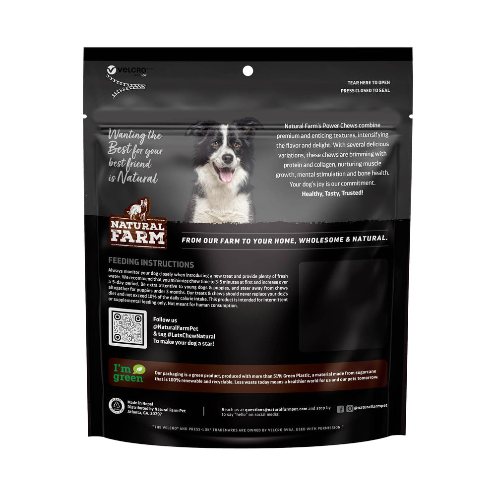 Natural Farm Power Bully Sticks 16-ounce package on shelf.