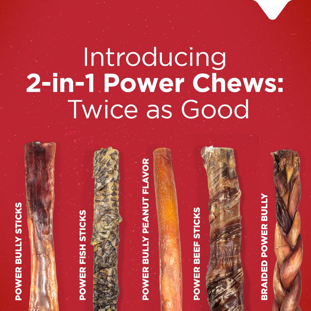 Natural Farm Power Bully Sticks Brazilian beef origin label.