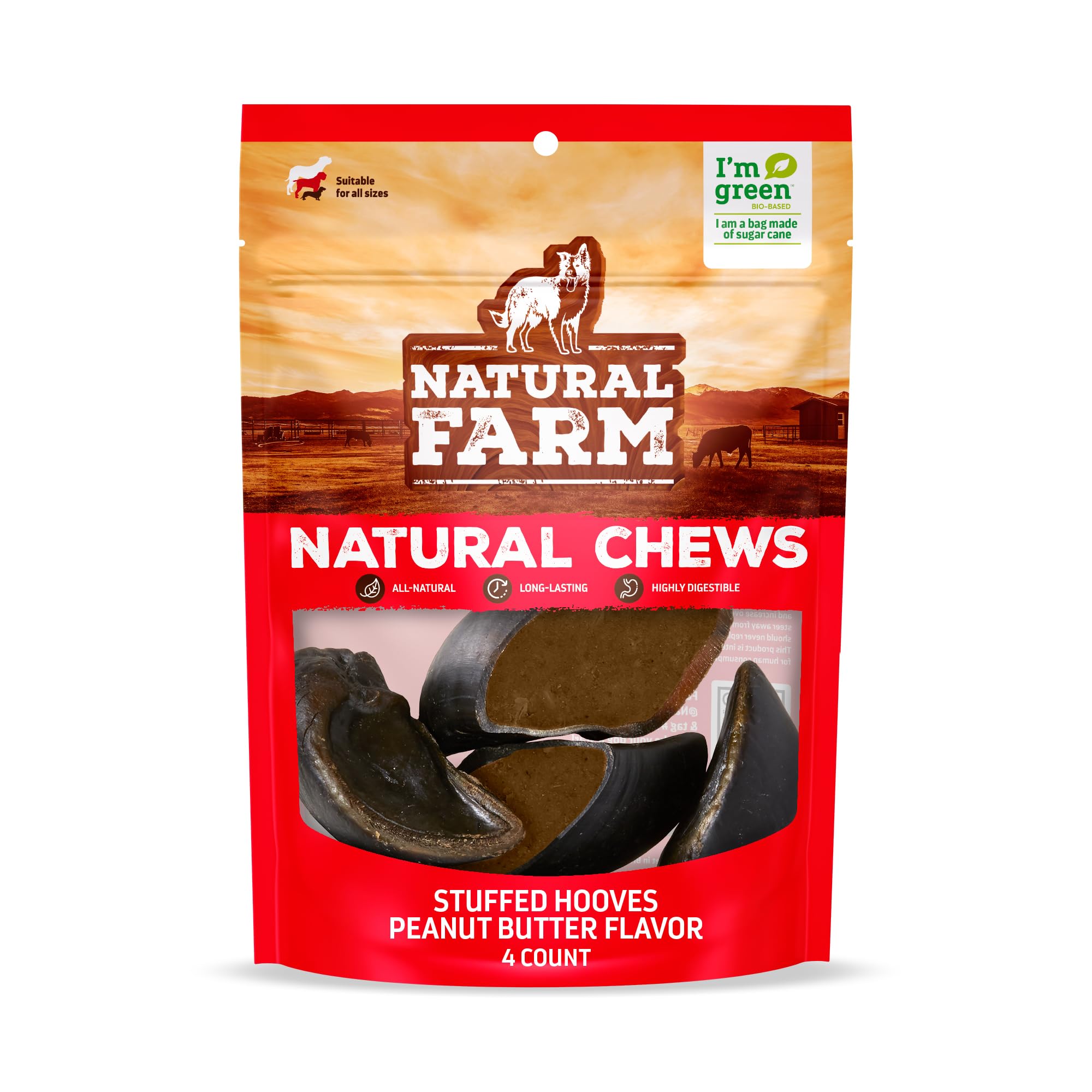 Natural Farm premio masticable natural para perros, textura dual.