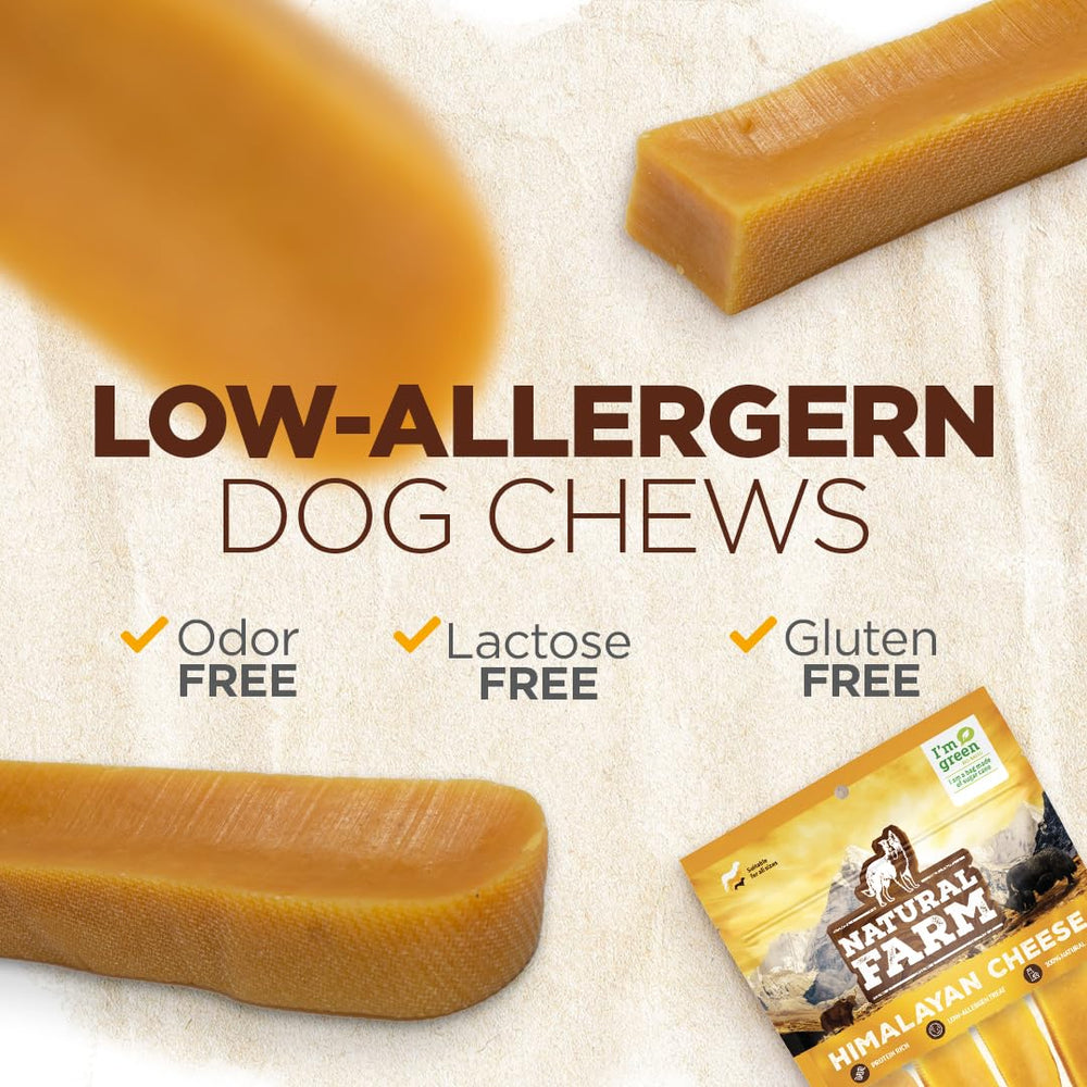 Natural Farm Yak Cheese Chews ingredients bowl reveals simple, 100% natural components