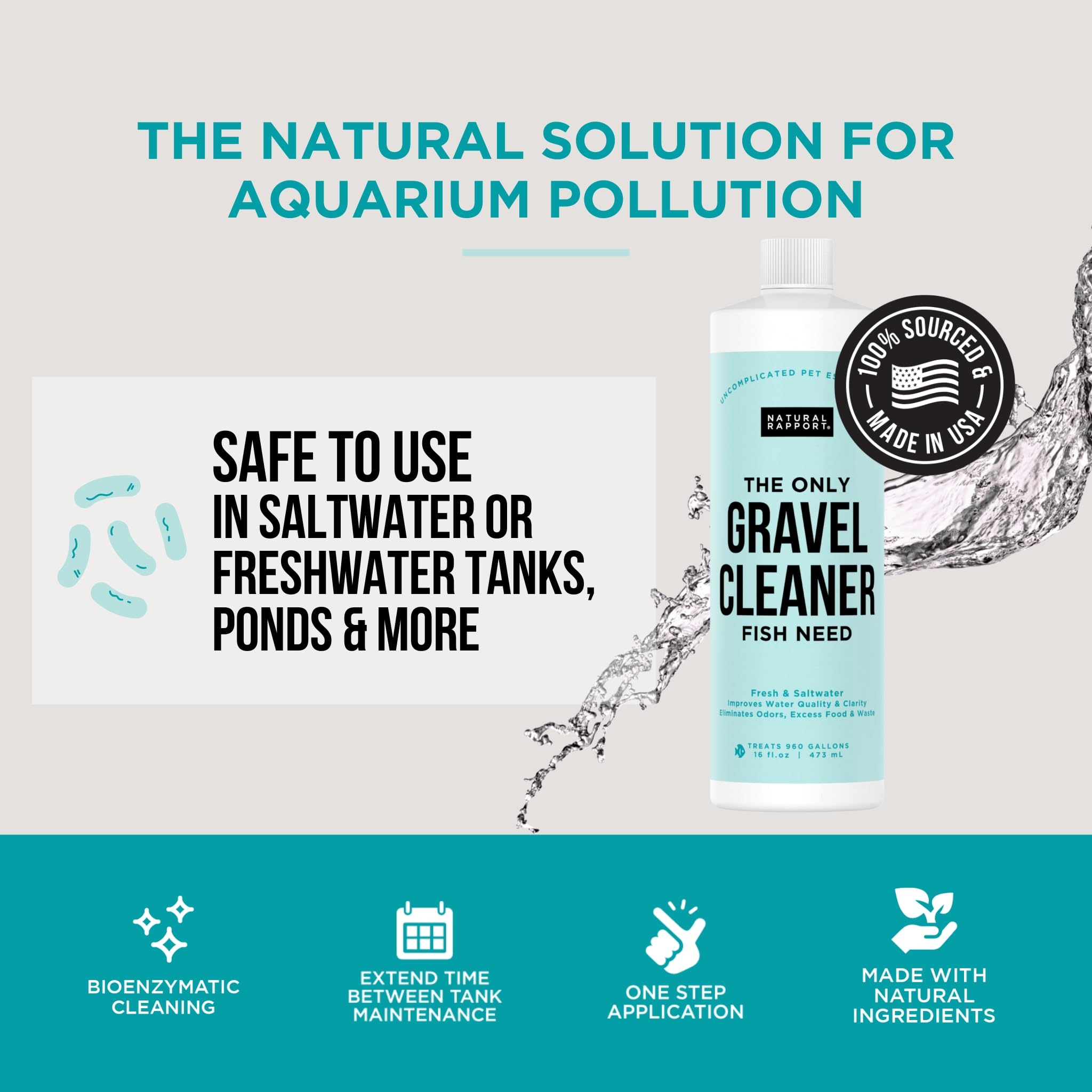 Natural Rapport reduce residuos y alimentación excesiva, mejorando la calidad del agua.
