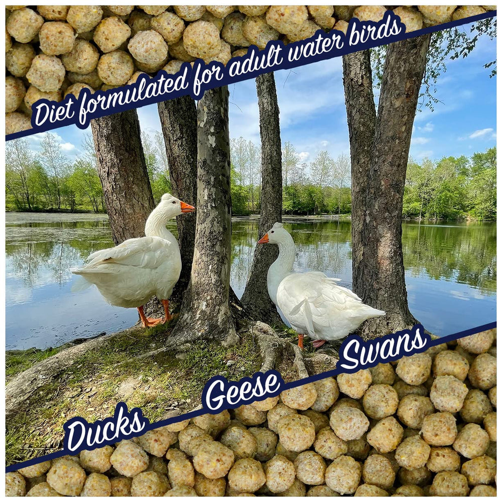 Natural Waterscapes floating pellets in water demonstrate long float time for ducks.