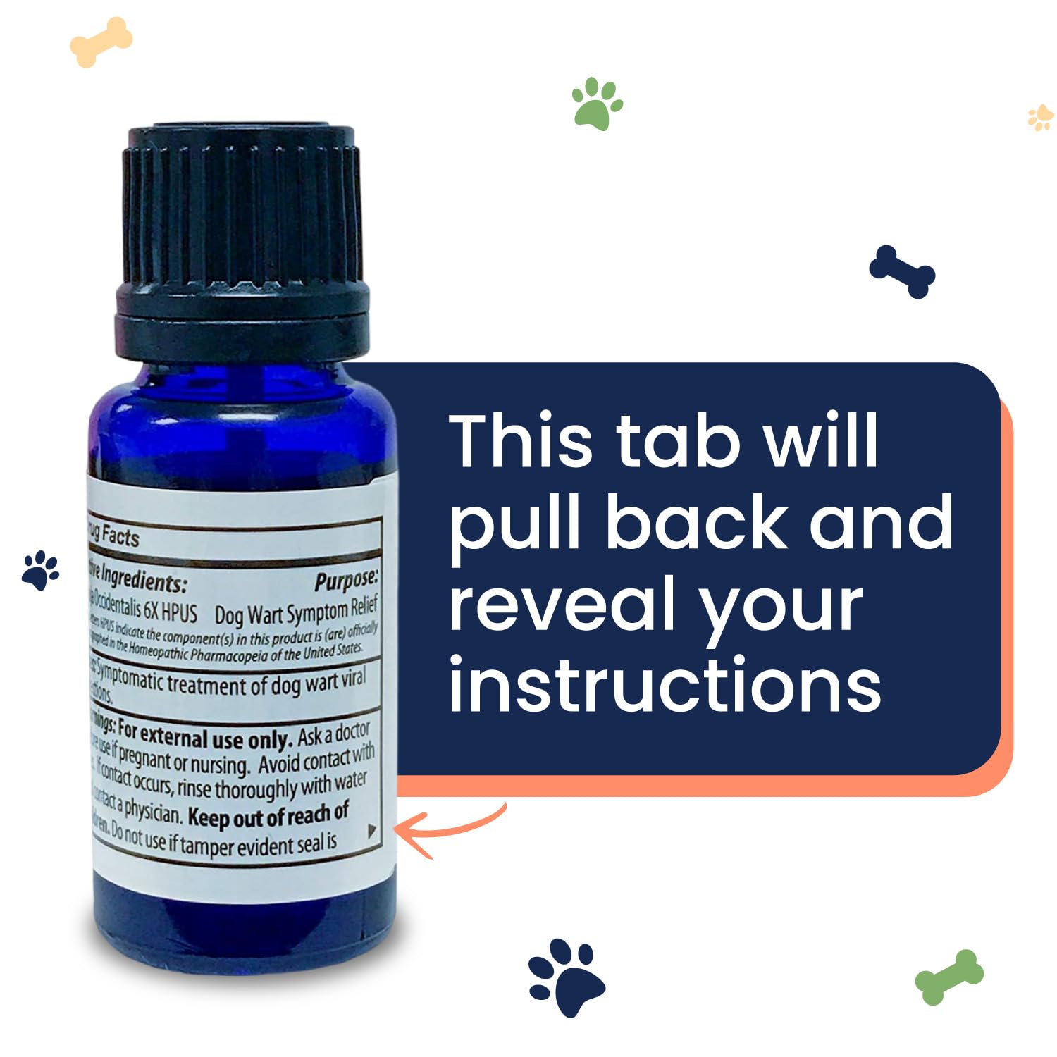 Naturasil applicator brush ready for gentle topical application on a dog’s wart.
