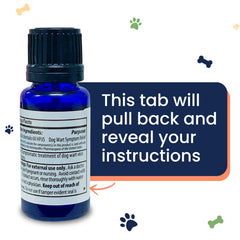 Naturasil applicator brush ready for gentle topical application on a dog’s wart.