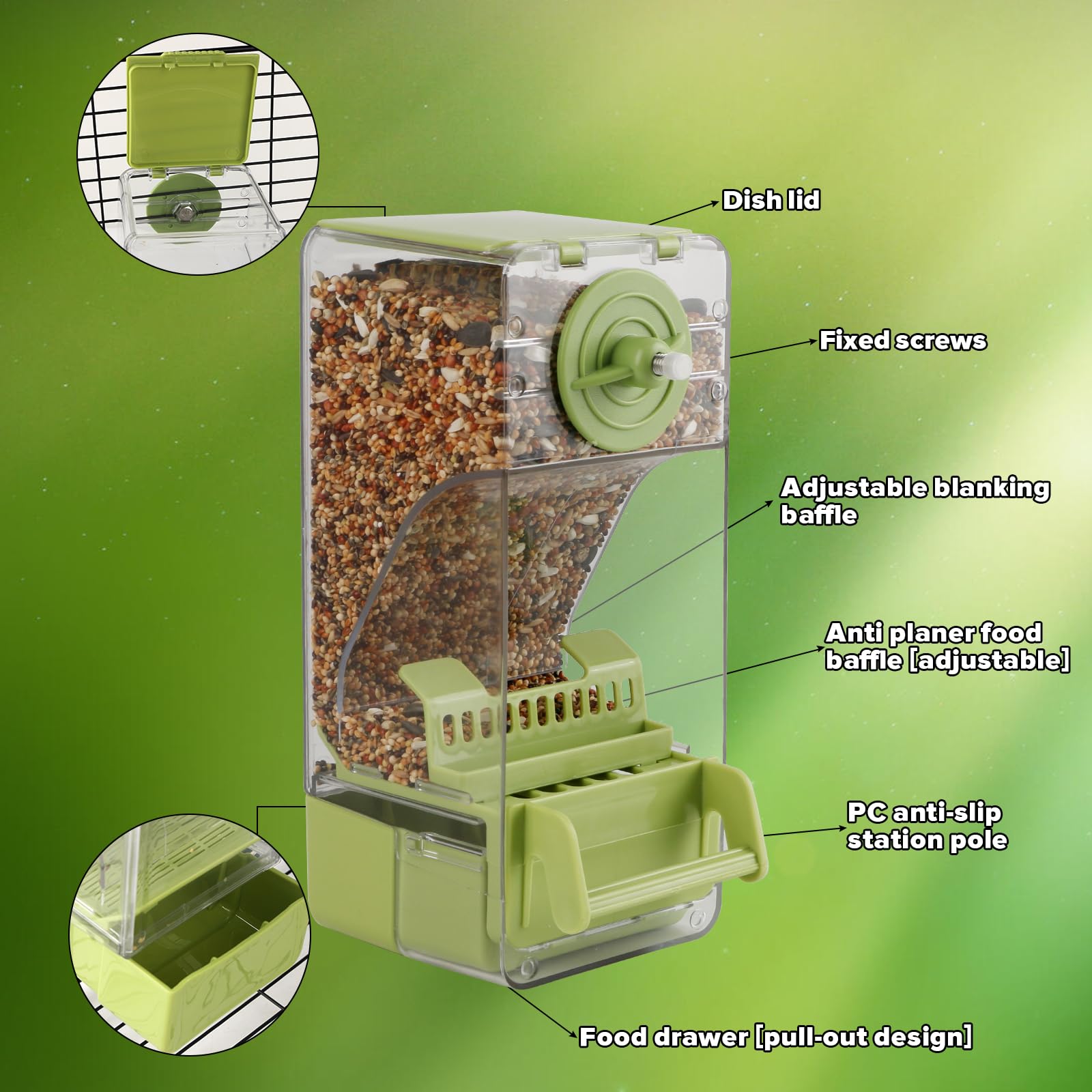 Nature Ann bottom removable box captures uneaten seeds to keep cages clean