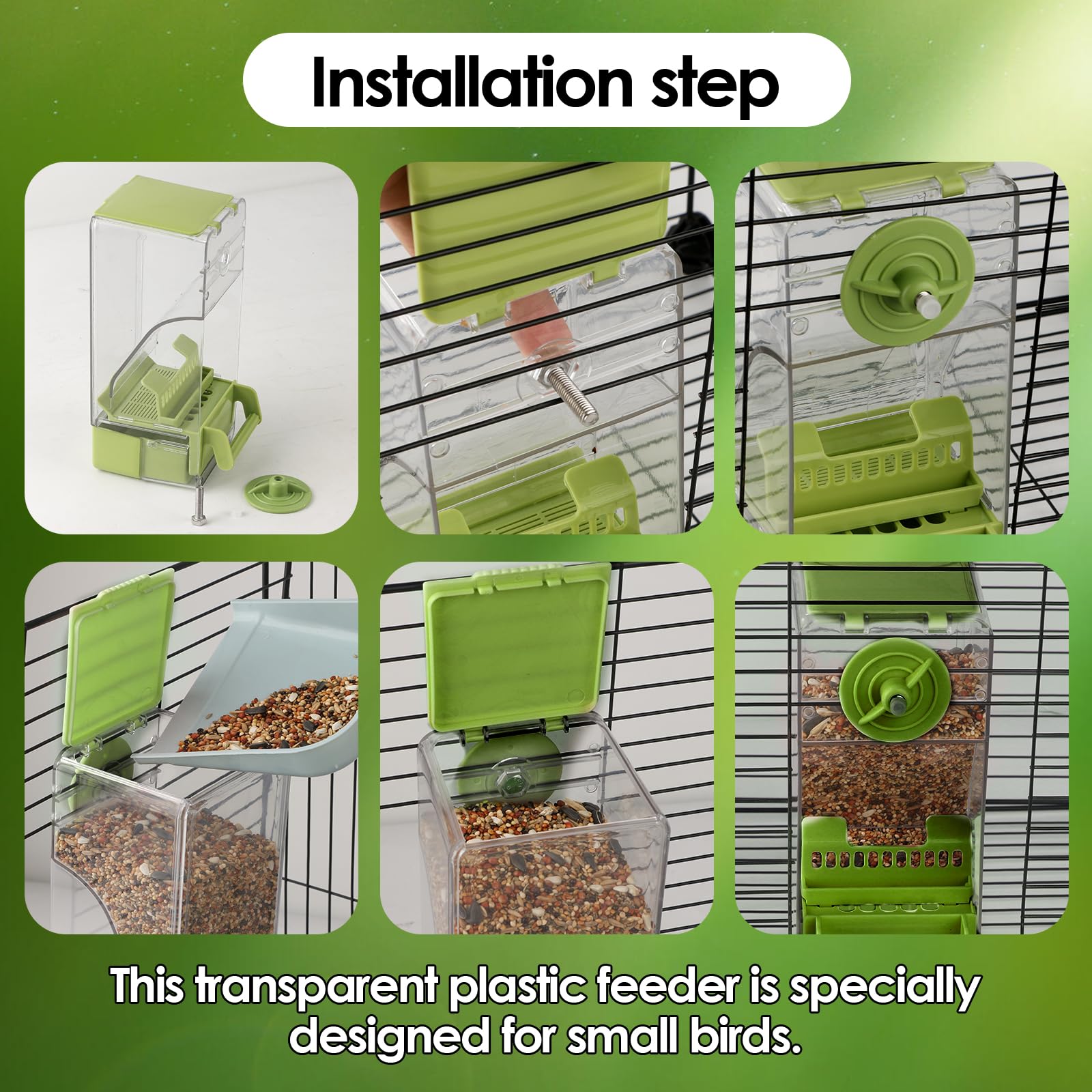 Nature Ann easy install with screws for quick hanging inside or outside cages