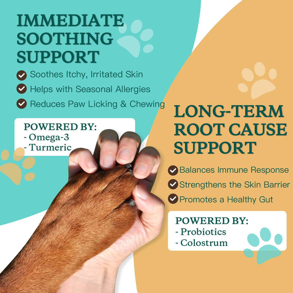 Nature Target freeze-dried chicken-flavor chews - tasty, convenient allergy support.