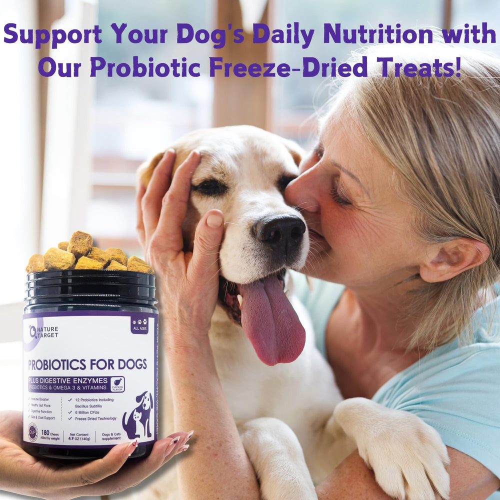 Nature Target Omega-3 for Dogs coat close-up shows healthy shine.