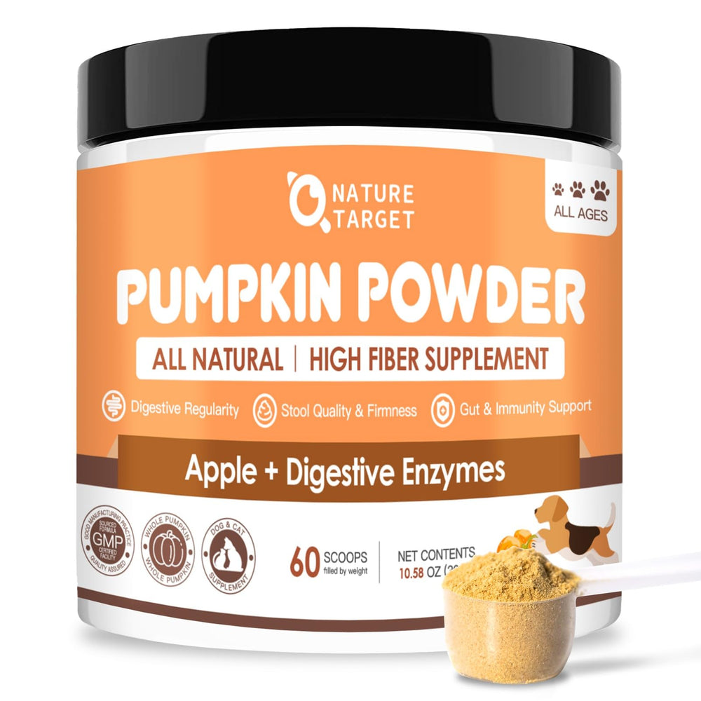 Nature Target pumpkin dog powder topping for easy digestion boost
