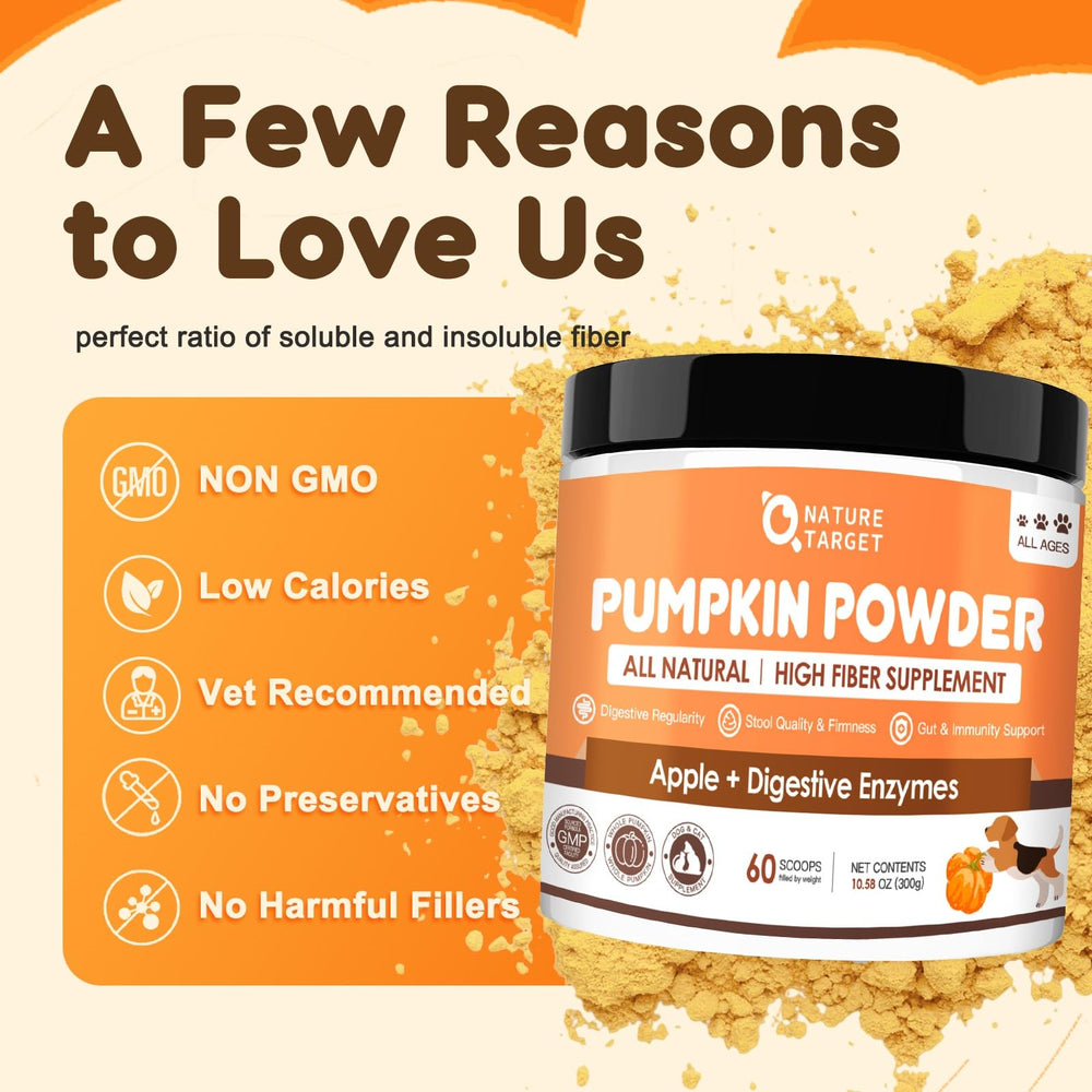 Nature Target vet-formulated pumpkin powder for dogs