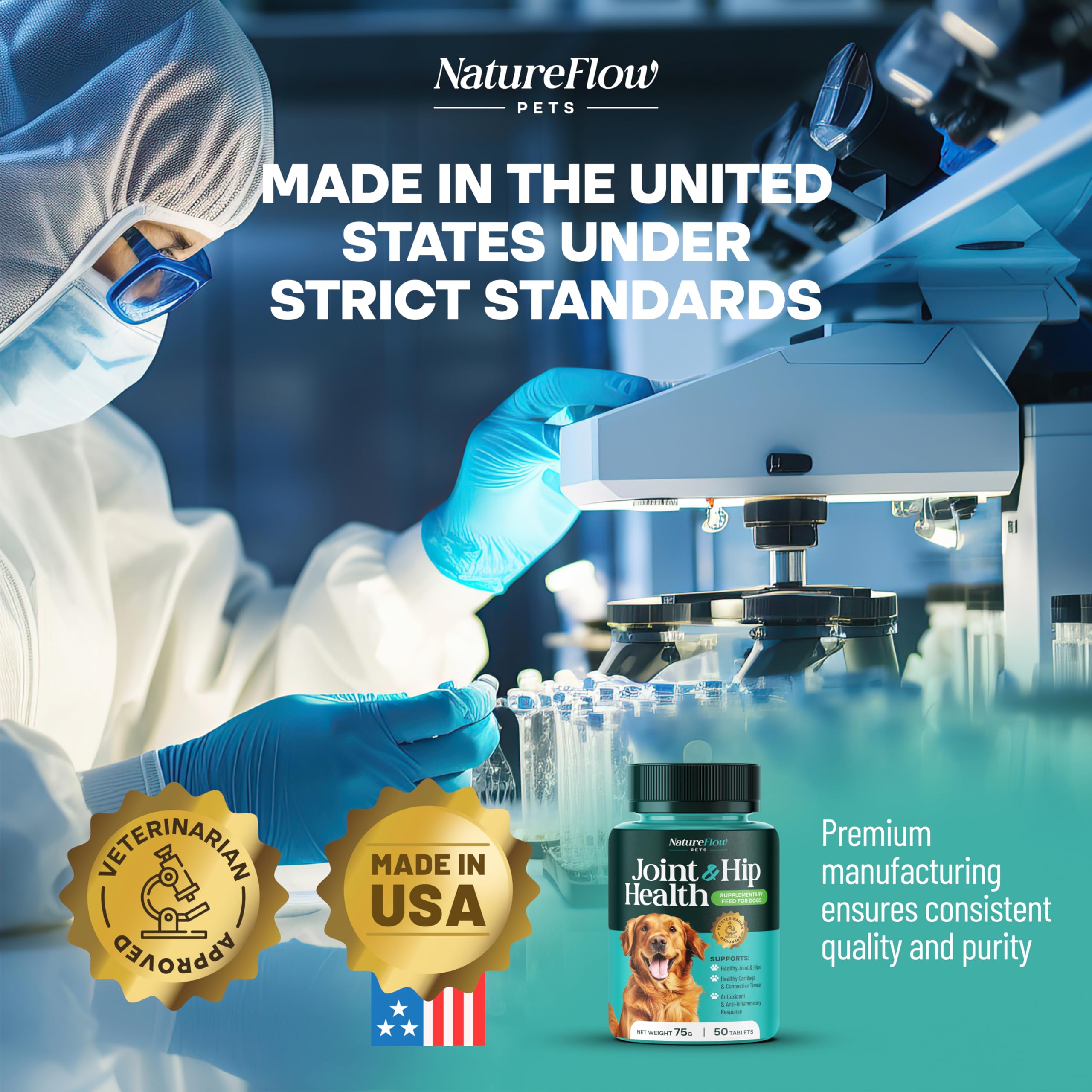 Natureflow chewable dog tablets with tasty flavor