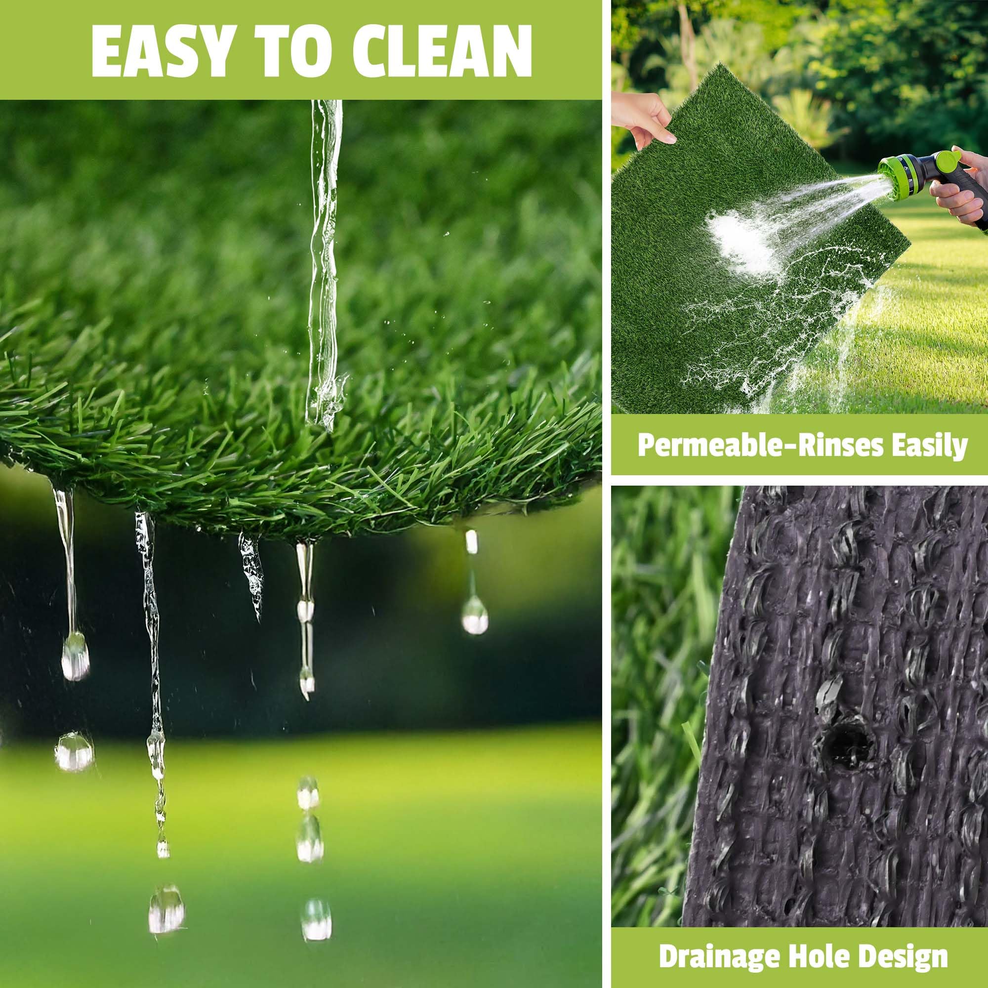 Naturei Grass Pad close-up focuses on realistic blades and soft footing for pet comfort.