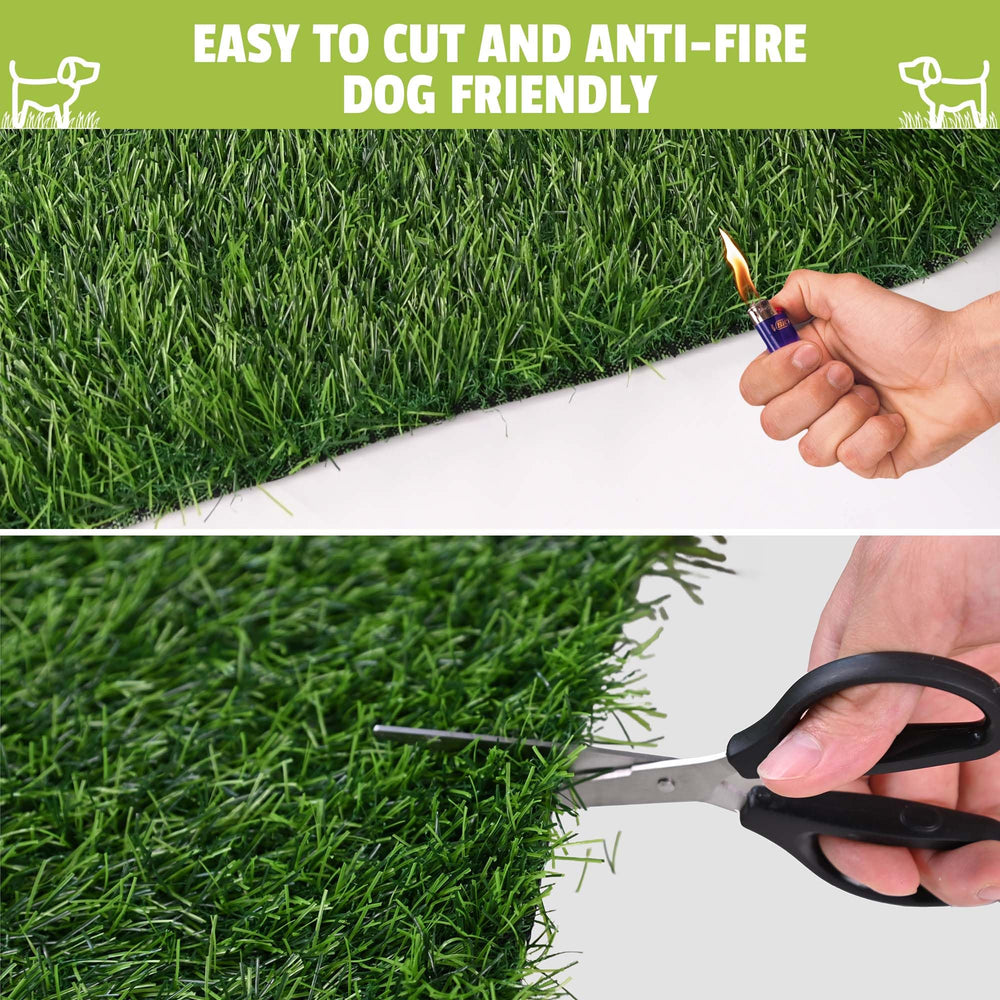 Naturei Grass Pad cut-to-fit reference shows customizable edges for unique spaces.