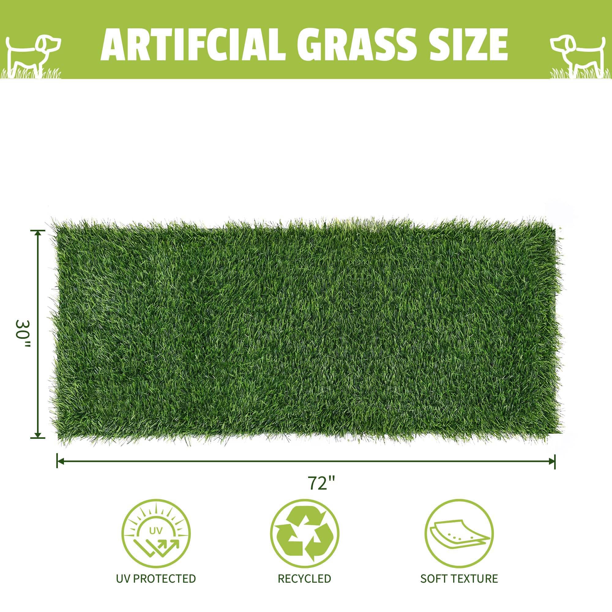Naturei grass pad outdoor patio scene highlights easy cleaning and drainage after outdoor use.